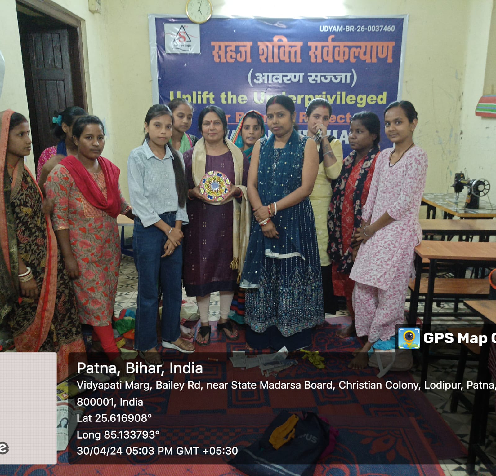 Volunteers interacting with children